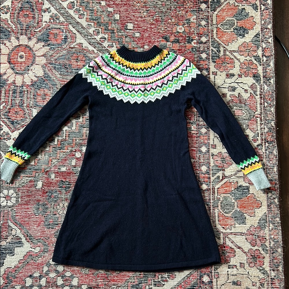 Boden Blue Casual A-line Long Sleeve Dress with Cuffed Sleeves